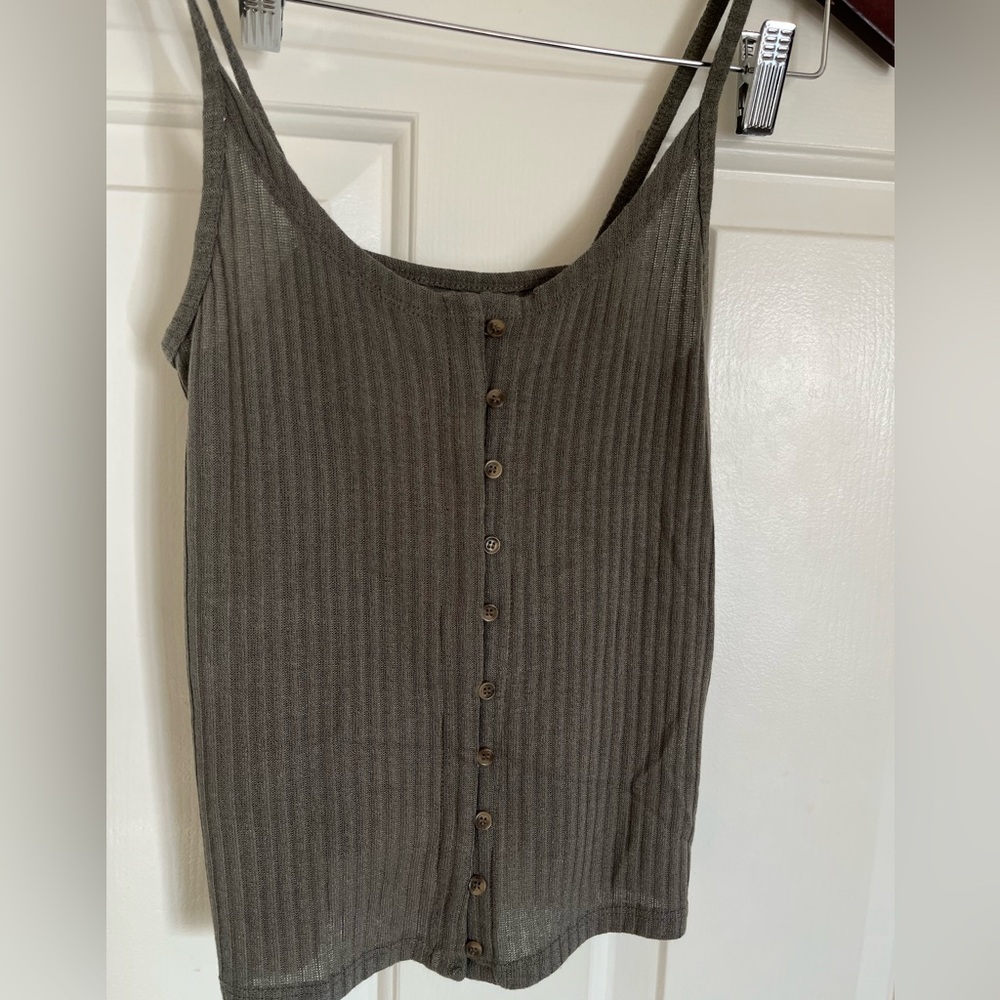 American Eagle Outfitters Khaki Ribbed Camisole Size XS